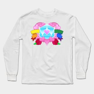 DiceHeart - Pride Banner, Light Blue Dice Long Sleeve T-Shirt